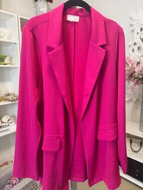 Melloday Fuchsia, Long Sleeve Blazer XL